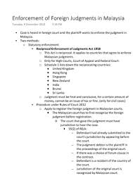 Limitation period for enforcement of foreign judgments. Chap 6 Reja Lecture Notes 6 Studocu