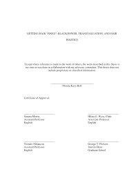 GETTING HAIR “FIXED”: BLACK POWER, TRANSVALUATION, AND HAIR POLITICS Except  where reference is made to the work of others, t