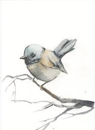 Little Grey Bird Painting Original Watercolor Painting Bird Etsy Birds Painting Bird Watercolor Paintings Watercolor Bird