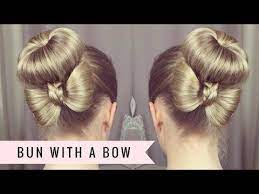Bun With A Bow By Sweethearts Hair Youtube Cuteeverydayhairstyles Cute Everyday Hairstyles Girly Hairstyles Bow Hairstyle