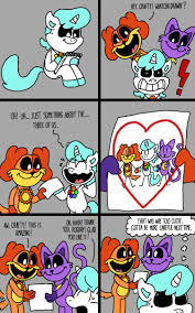 A DogDay x CatNap x CraftyCorn comic I made. smilingcritters dogday  catnap craftycorn comic shipping polyamory