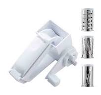 Rotary Cheese Grater Hand Crank Multifunctional | Stainless Steel & ABS | 3 Removable Blades | Compact Handheld Vegetable Slicer Chocolate Shredder | ...