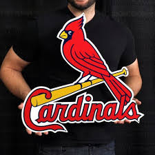 Birds On The Bat Logo 24 Cardinals Bird On Bat Steel Logo Logo Sign Cardinals St Louis Cardinals
