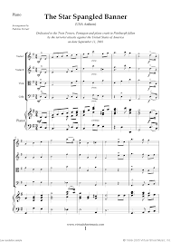 Free sheet music, scores & concert listings. Smith The Star Spangled Banner Usa Anthem Sheet Music For String Quartet And Piano