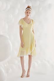 Sari Sifon Kisa Kollu Midi Boy Elbise Cicekli Kiz Elbiseleri Elbise Elbise Modelleri