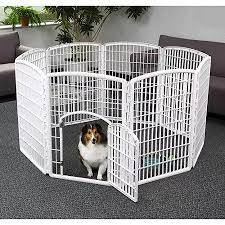 Iris 34 Exercise 8 Panel Pet Playpen With Door White Walmart Com Dog Playpen Animal Pen Pet Playpens