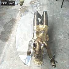 Sculpture coffee table with glass. Custom Made Coffee Table With Bronze Woman Statue Base For Our Client Bokk 765 You Fine Sculpture