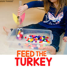 Preschoolers love to explore using their senses and by this age, they have the vocabulary and cognitive skills to make some real connections about the world around them as they engage in sensory play. Feed The Turkey Thanksgiving Activity Busy Toddler
