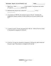 Charles' law name __ charles' law states that the volume of a gas varies directly with the kelvin temperature. Boyleslawandcharlesslawwkst Pdf Worksheet Boyles Law And Charless Law Name 1 Boyles Law When Is Held Constant The Pressure And Volume Of A Gas Are Course Hero