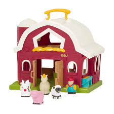 Amazon Com Battat Big Red Barn Animal Farm Playset For Toddlers 18m 6 Pieces Toys Games Barn Animals Big Red Barn Toy Barn