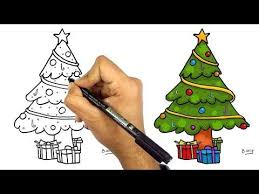 تعليم الرسم للاطفال تعلم رسم شجرة الكريسماس خطوة بخطوة للمبتدئين youtube cards draw