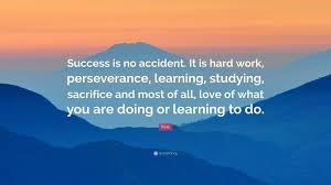 Start by finding you why and the how to be succeed will come. Quotes About Persistence In Work Pele Quote Success Is No Accident It Is Hard Work Perseverance Dogtrainingobedienceschool Com