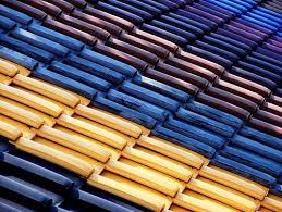 Camel color is rich looking but not always flattering near the face that is why you should make sure it does not make you too pale and washed out. Coloured Roof Tiles Or Kawara In Japan Blue Roof Yellow Tile Color