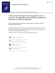 PDF) “There is No One Way to Be Transgender and to Live Sex”: Transgender  and Non-Binary Individuals Experiences with Pornography