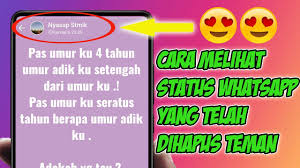 Cara Melihat Status Whatsapp Yang Telah Dihapus Teman Di 2020 Membaca Teman Pesan