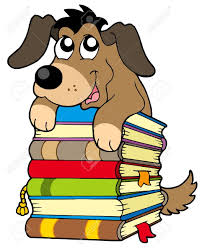 Cute Dog On Pile Of Books Vector Illustration Cute Dogs Coloring Books Animal Theme