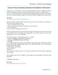 Setting vpn gratis untuk android : Vpn Indonesia Cara Setting Dan Menggunakan Vpn Android Tanpa Root Page 1 Created With Publitas Com