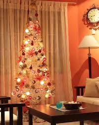 Hanging On Our White Twig Christmas Tree Are Red And Gold Poinsettias Are Made Red And Gold Christmas Tree Gold Christmas Tree Decorations Gold Christmas Tree