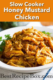 Slow Cooker Honey Mustard Chicken Recipe With Honey Mustard Sauce Recipe In 2020 Honey Mustard Chicken Honey Chicken Recipe Honey Mustard Chicken Recipes