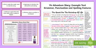 What is the text about? Y4 Story Writing Adventure Example Text Example Of Fiction