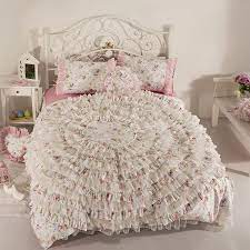 Check out our shabby chic bedding selection for the very best in unique or custom, handmade pieces from our bedding shops. Elegant Girls White And Pink Ruffle And Lace Frilly Vintage Shabby Chic Twin Full Queen Size Bedding Sets Enjoybedding Com