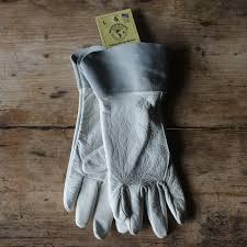 Womanswork Pale Grey Goat Skin Glove W Suede Cuff Gardening Gloves Gloves Vintage Gardening