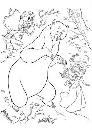Merida With The Bear And Owl Coloring Pages Disney Kleurplaten Kleurplaten Disney