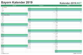 Kalender bayern 2020 + kalender bayern 2021 mit feiertagen, schulferien und kalenderwochen (kw). Excel Kalender 2019 Kostenlos