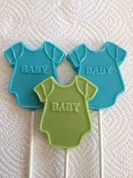 24 Boy Onesie Baby Shower Chocolate Lollipop Favors On Etsy 36 00 Baby Shower Chocolate Baby Shower Onesie Baby Shower Food