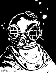 Sketch Of An Old Diving Suit Helmet Sketcharound