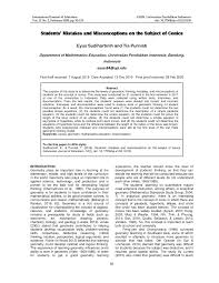 Pdf Students Mistakes And Misconceptions On The Subject Of Conics