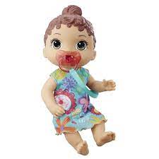 Baby Alive Baby Lil Sounds Interactive Brown Hair Baby Doll Includes Dress And Pacifier Walmart Com