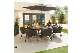 Dining table with chairs, round glass table set modern tempered glass top table with 4 black pu leather chairs. Edge Outdoor Fabric 8 Seat Round Dining Set