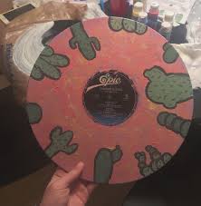 What should i do with my old vinyl records? Painted Cacti Vinyl Record Record Painting Vinyl Record Art Abstract Flower Painting Acrylic