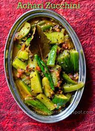Achari Zucchini A Side Dish Flavors N Colors Vegetarian Side Dishes Zucchini Side Dishes Indian Vegetable Recipes