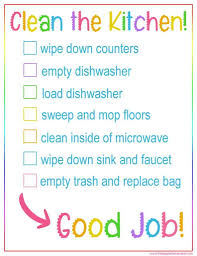 They still don't really want to do the chores, but the grumbling lessens when they can at least see there is a beginning and an end to the jobs expected of them. Kid S Kitchen Cleaning Printable The Happier Homemaker