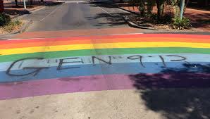 The incident occurred at around 11pm on saturday in solna, an area just outside of capital stockholm. Lismore Rainbow Crossing Vandalised With Biblical Message During Lgbti Festival Star Observer