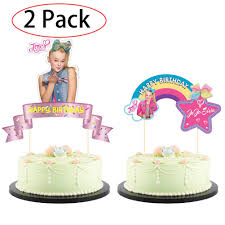 Dream crazy big with jojo themed tableware and cake supplies that spread a positive message for. 2 Pack Jojo Bow Cake Topper Jojo Cupcake Toppers Birthday Party Decoration For Kids Amazon In Toys Games