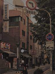 Seoul Korea Aestethic Street City Latar Belakang Tempat Yang Indah Fotografi Kota