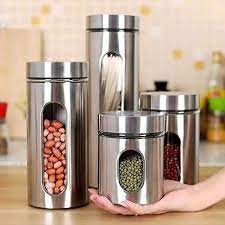 Check spelling or type a new query. Quality Stainless Steel Canister Set For Kitchen Counter With Glass Window Food Storage Containers With Lids Airtight China Stainless Steel Canister Set And Glass Canisters Price Made In China Com
