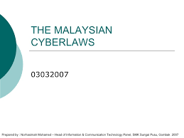 A proposed cyber security bill in the malaysian parliament seeks to regulate not only current cyber crimes, but also lay the groundwork to deal with dr. La1 Malaysia Cyber Laws