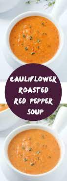 Cauliflower Roasted Red Pepper Soup Gal On A Mission Stuffed Peppers Roasted Red Pepper Soup Stuffed Pepper Soup