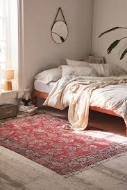 Pavo Chenille Printed Rug Red Rug Living Room Red Rug Bedroom Boho Rugs Bedroom