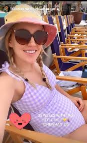 Is she not the cutest little mama you have ever seen?❤️❤️❤️ If you are new  to my page this is my daughter Kristian. She is 25 wks pregnant with our  first grandchild,