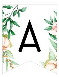 Letter a stencils printable free stencil, font, clip art, . Free Printable Floral Botanical Banner World Of Printables