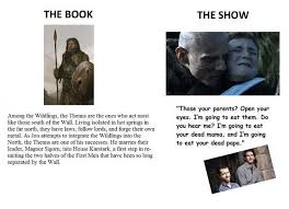 Game Of Thrones Book Vs Show Comparisons Game Of Thrones Books Game Of Thrones Show Game Of Thrones Party