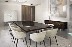 Fashionable transparent chairs in the dining room interior. Luxury Dining Room Sets
