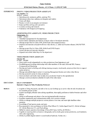 video production assistant resume
