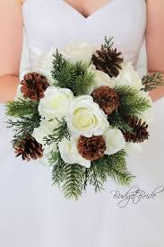 Great for vases, centerpieces, or wall pieces. Christmas Theme Wedding Flower Bouquet With Pine Cones Pine Cedar And Ivory Roses Stunn Wedding Themes Winter Flower Bouquet Wedding Winter Wedding Flowers
