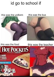 Id Go To School If This Was The Uniform This Was The Bus This Was The Food This Was The Teacher Hot Po Sandwiches Anime Thighs Thigh High Socks